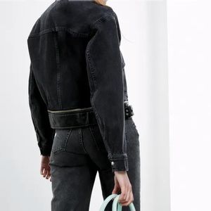 DONCASTER COLLECTION | BLACK/GRAY ZIP DENIM JACKET